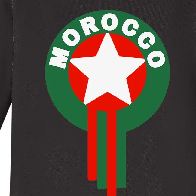 Morocco Soccer Jersey Gift Morocco Football Fans Baby Long Sleeve Bodysuit