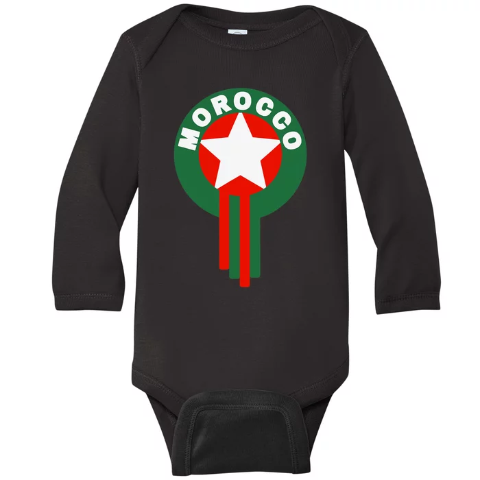 Morocco Soccer Jersey Gift Morocco Football Fans Baby Long Sleeve Bodysuit