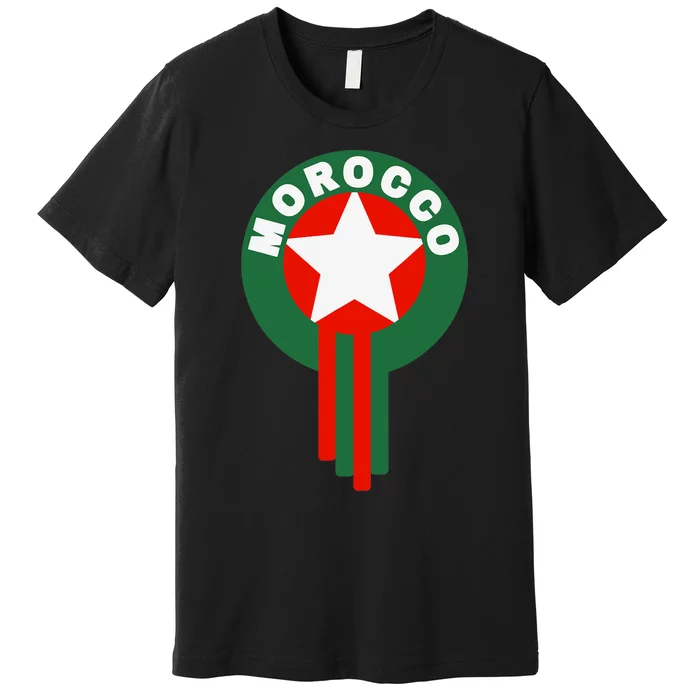 Morocco Soccer Jersey Gift Morocco Football Fans Premium T-Shirt