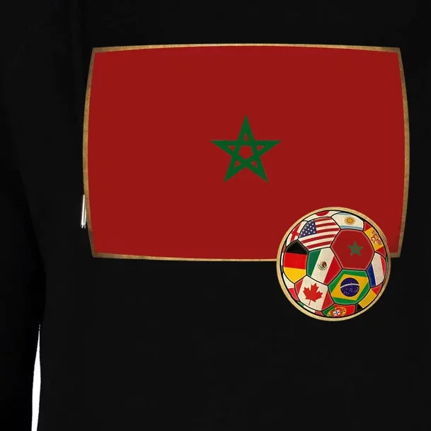 Morocco Soccer Jersey Morocco Flag Womens Funnel Neck Pullover Hood