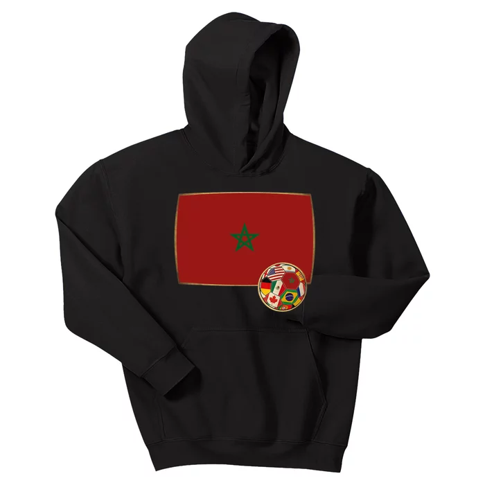 Morocco Soccer Jersey Morocco Flag Kids Hoodie