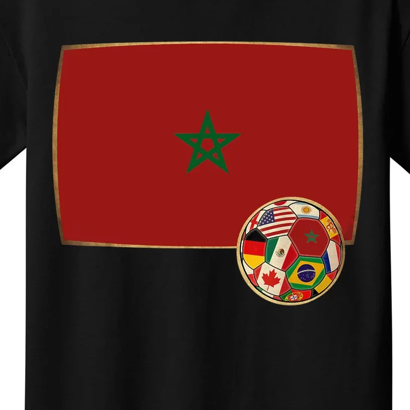 Morocco Soccer Jersey Morocco Flag Kids T-Shirt