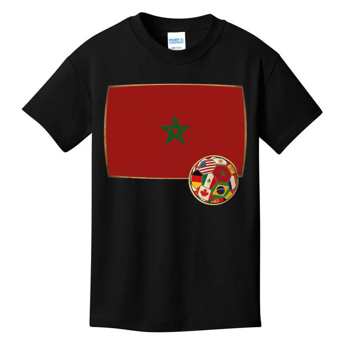 Morocco Soccer Jersey Morocco Flag Kids T-Shirt