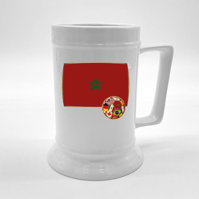 Morocco Soccer Jersey Morocco Flag Front & Back Beer Stein