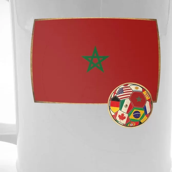 Morocco Soccer Jersey Morocco Flag Front & Back Beer Stein