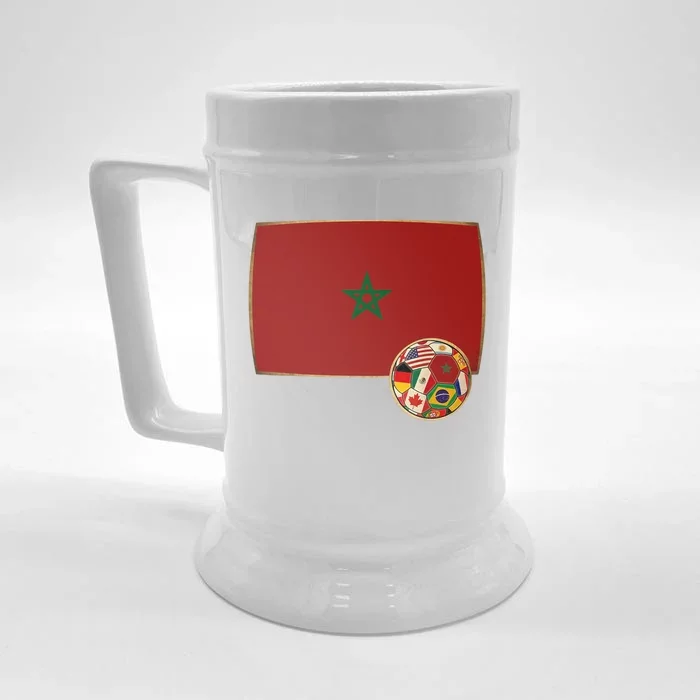 Morocco Soccer Jersey Morocco Flag Front & Back Beer Stein