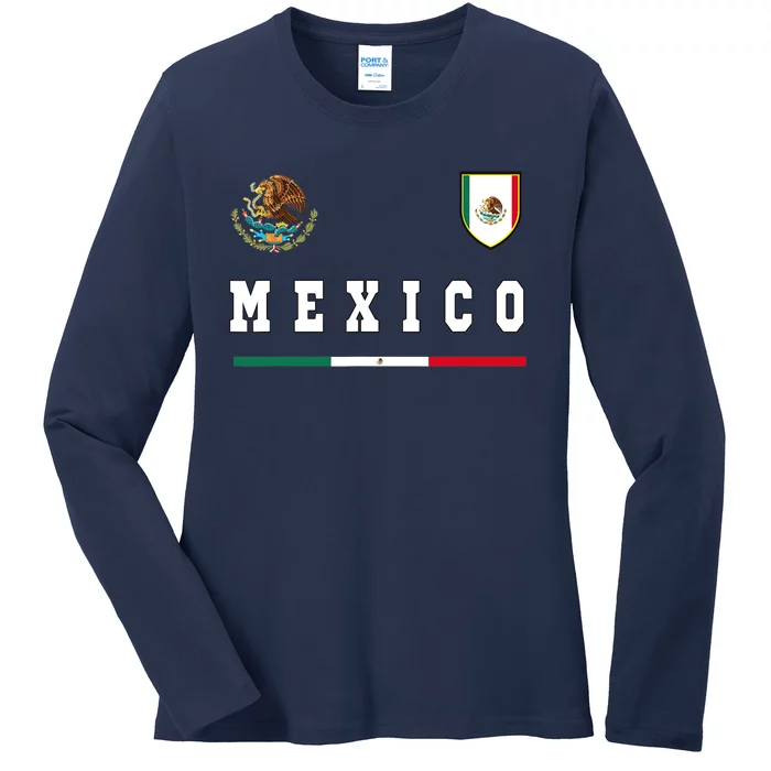 Mexico Sports/Soccer Jersey Tee Flag Football Ladies Long Sleeve Shirt