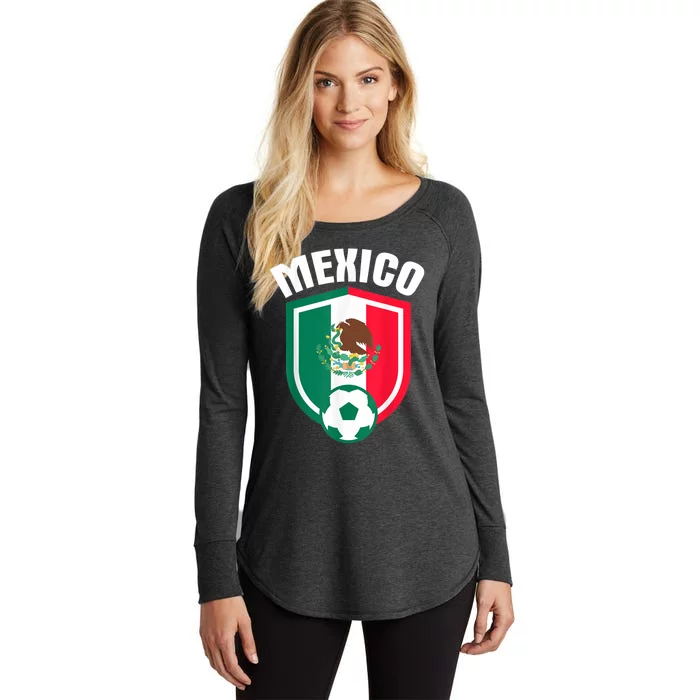 Mexico Soccer Jersey Gift Mexico Football Fans Women's Perfect Tri Tunic Long Sleeve Shirt