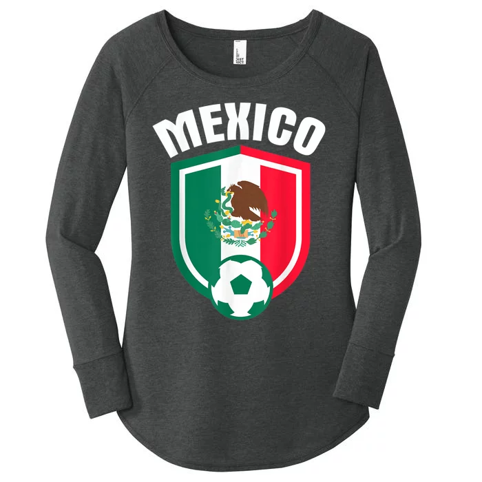 Mexico Soccer Jersey Gift Mexico Football Fans Women's Perfect Tri Tunic Long Sleeve Shirt