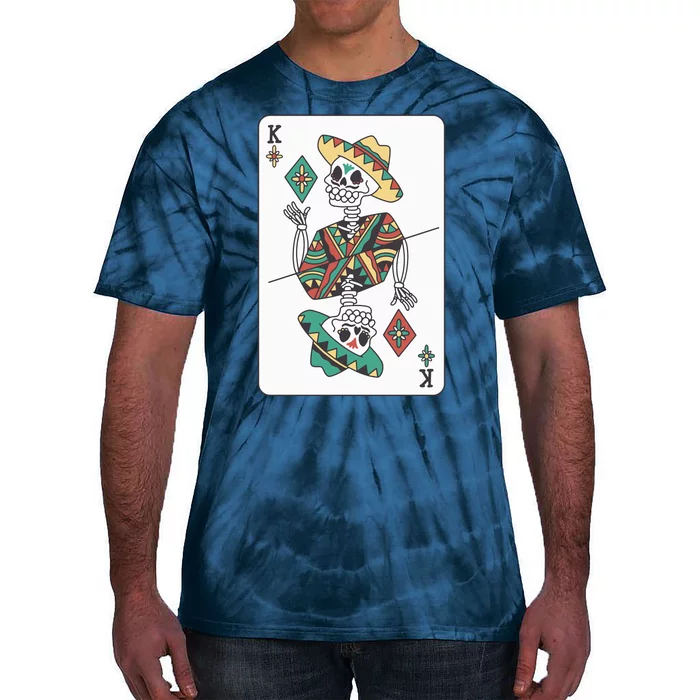 Mexican Skeleton King Card Tie-Dye T-Shirt