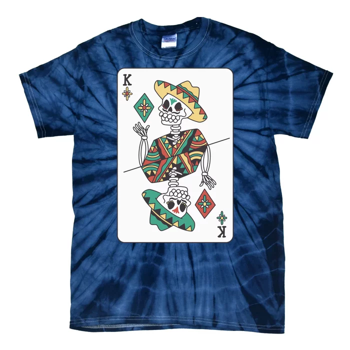 Mexican Skeleton King Card Tie-Dye T-Shirt