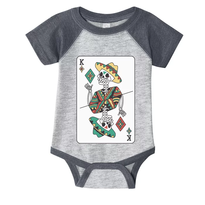 Mexican Skeleton King Card Infant Baby Jersey Bodysuit