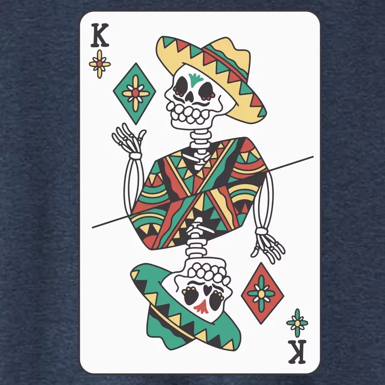 Mexican Skeleton King Card Women's Crop Top Tee