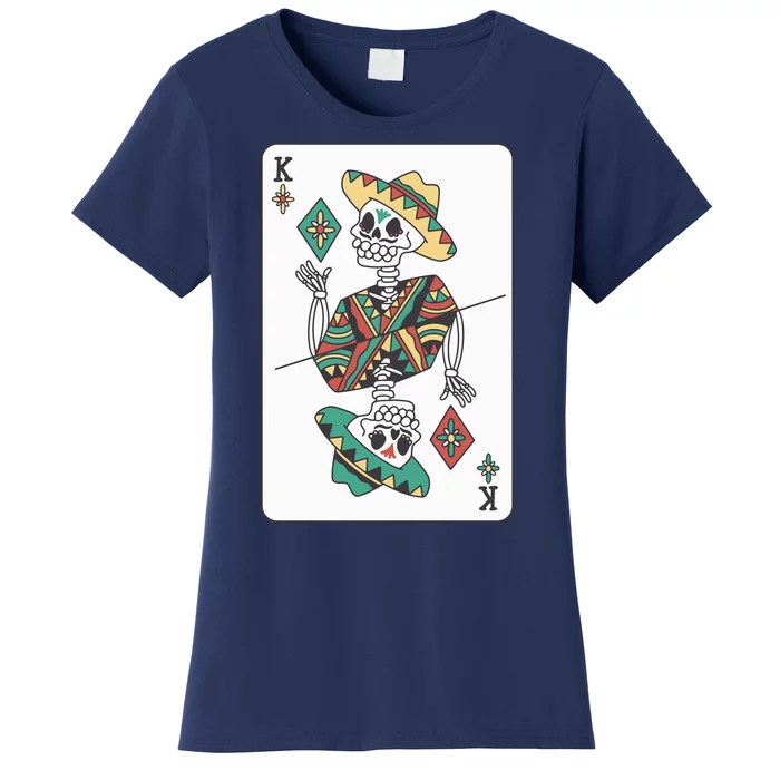 Mexican Skeleton King Card Women's T-Shirt