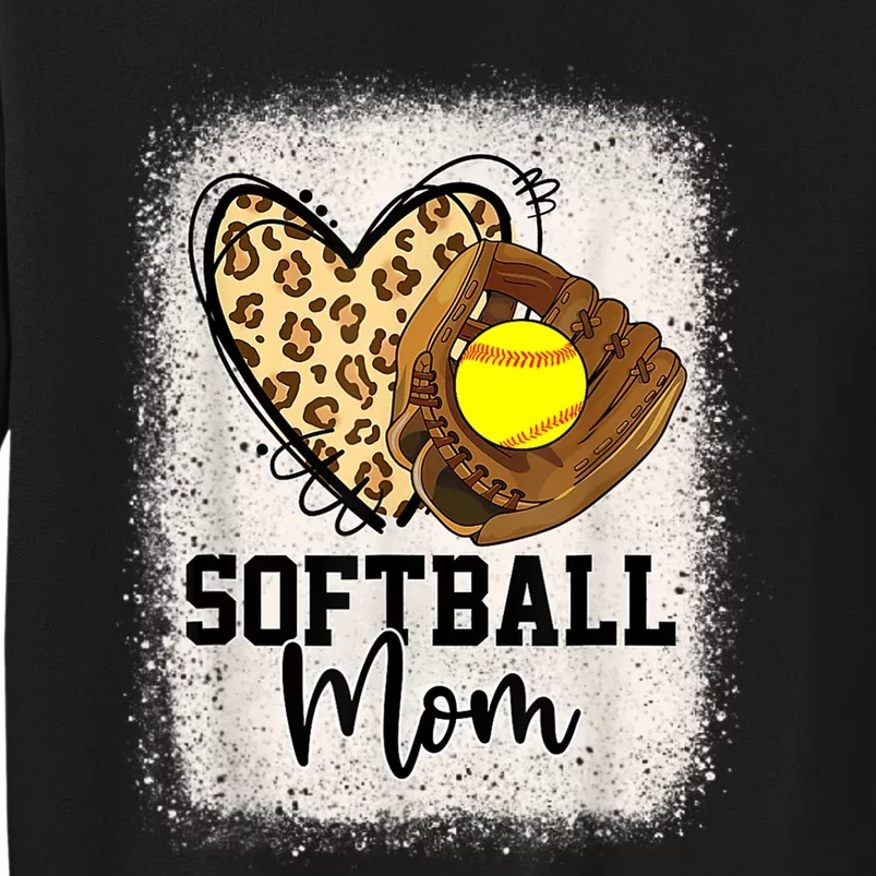 Mom Softball Leopard Softball Game Day Vibes Mothers Day Sweatshirt