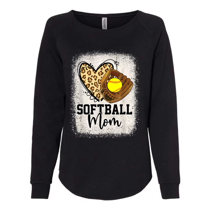 Mom Softball Leopard Softball Game Day Vibes Mothers Day Womens California Wash Sweatshirt