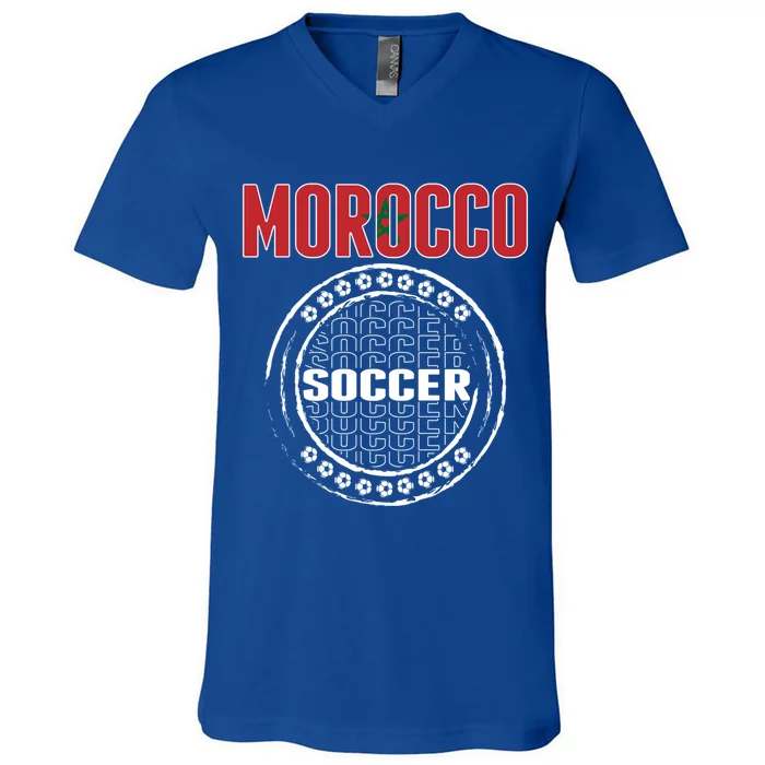 Morocco Soccer Lovers Jersey Support Moroccan Football Team Cool Gift V-Neck T-Shirt