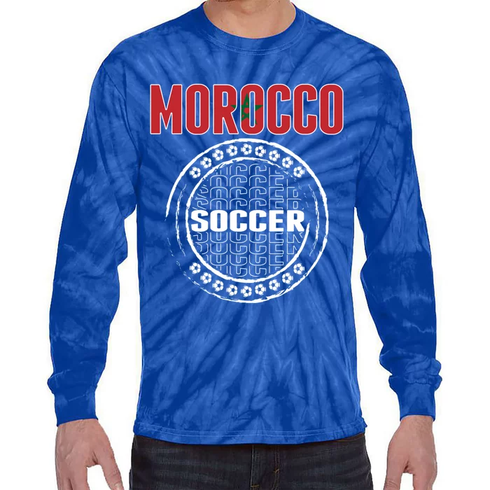 Morocco Soccer Lovers Jersey Support Moroccan Football Team Cool Gift Tie-Dye Long Sleeve Shirt