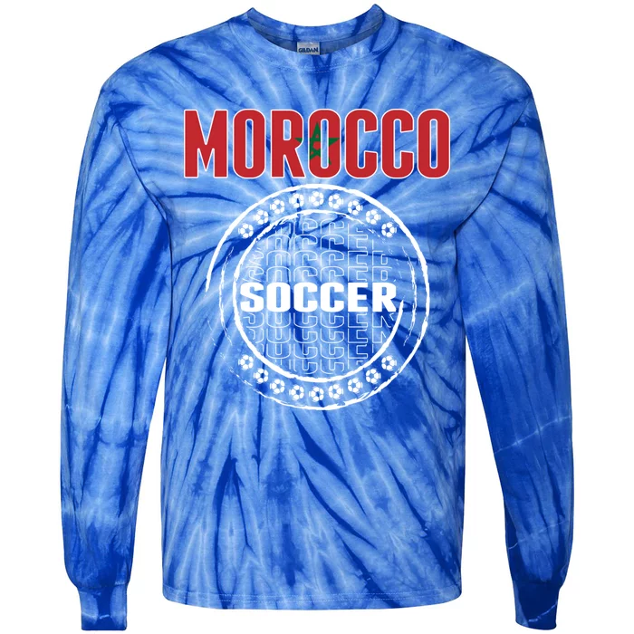 Morocco Soccer Lovers Jersey Support Moroccan Football Team Cool Gift Tie-Dye Long Sleeve Shirt