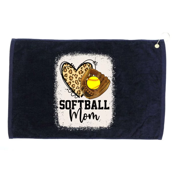 Mom Softball Leopard Softball Game Day Vibes Mothers Day Grommeted Golf Towel