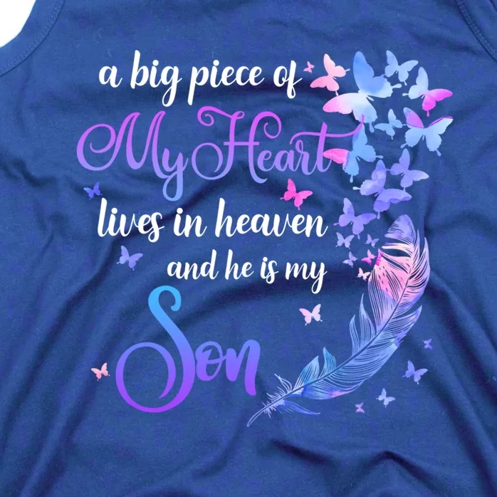 My Son Lives In Heaven Memorial Quotes Love Mom Dad Matching Gift Tank Top