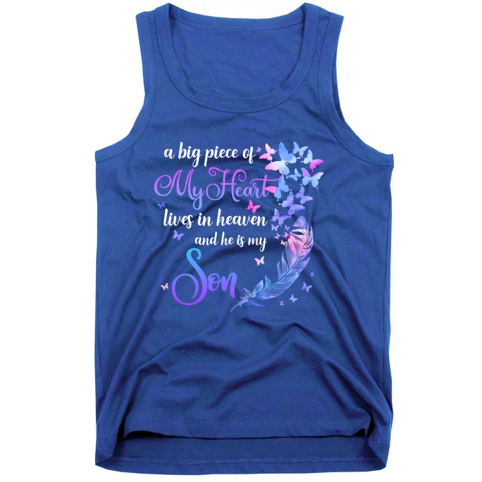 My Son Lives In Heaven Memorial Quotes Love Mom Dad Matching Gift Tank Top