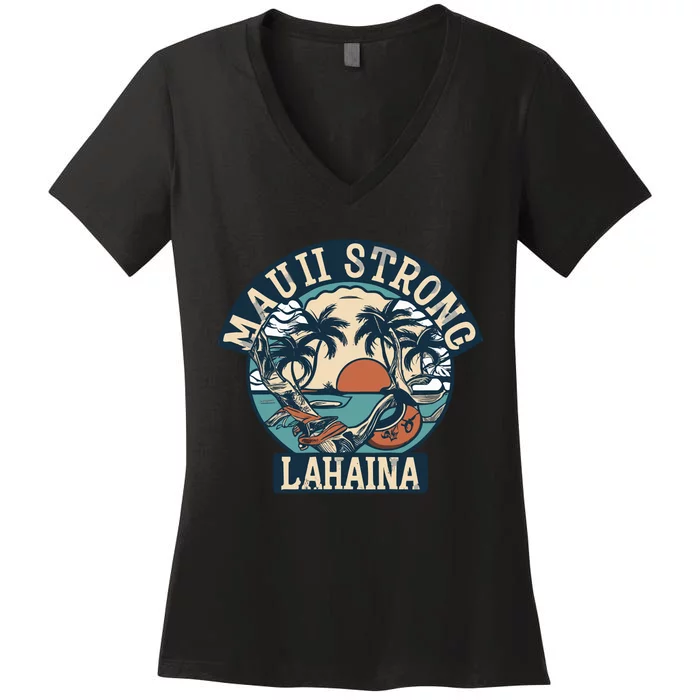 Maui Strong Lahaina Banyan Tree Women's V-Neck T-Shirt