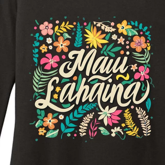 Maui Strong Lahaina Floral Womens CVC Long Sleeve Shirt