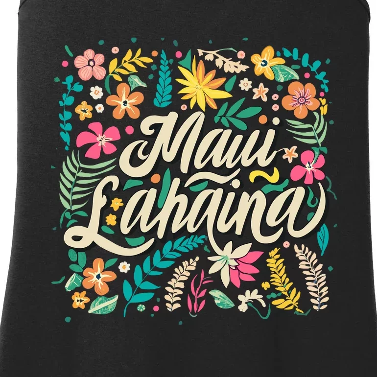 Maui Strong Lahaina Floral Ladies Essential Tank