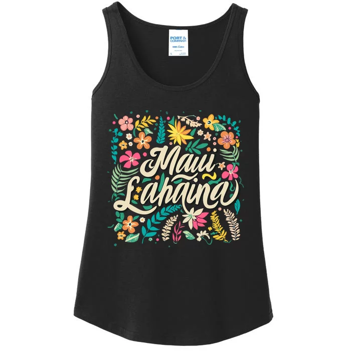 Maui Strong Lahaina Floral Ladies Essential Tank