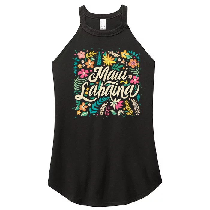 Maui Strong Lahaina Floral Women’s Perfect Tri Rocker Tank