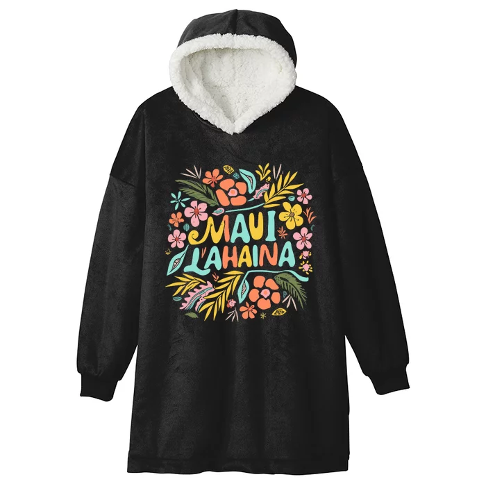 Maui Strong Lahaina Flower Floral Hooded Wearable Blanket