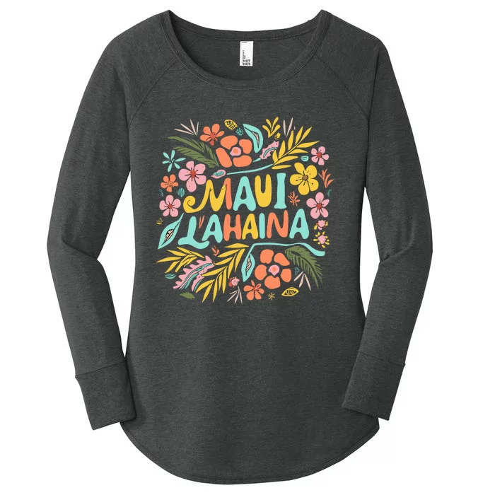 Maui Strong Lahaina Flower Floral Women's Perfect Tri Tunic Long Sleeve Shirt