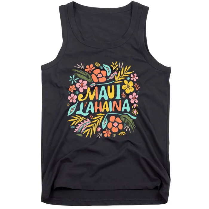 Maui Strong Lahaina Flower Floral Tank Top