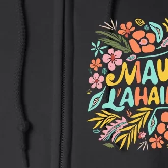 Maui Strong Lahaina Flower Floral Full Zip Hoodie