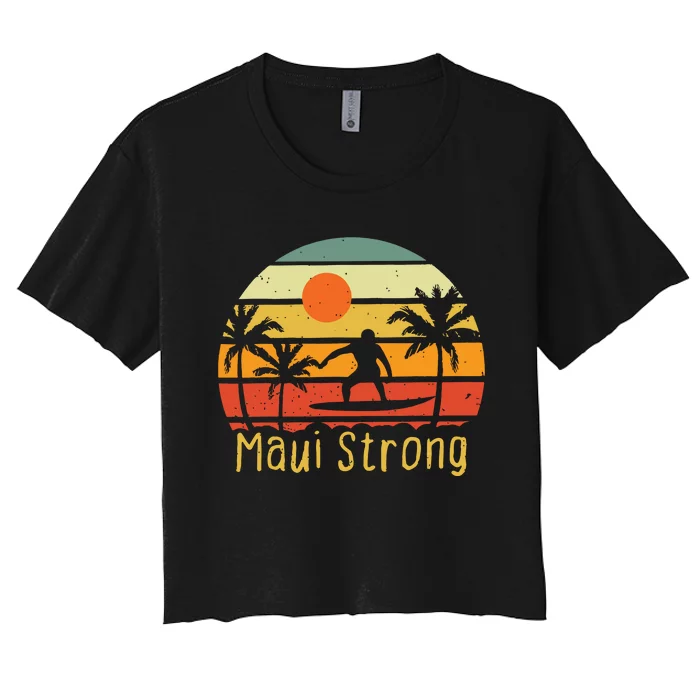 Maui Strong Lahaina Banyan Tree Hawaii Women's Crop Top Tee