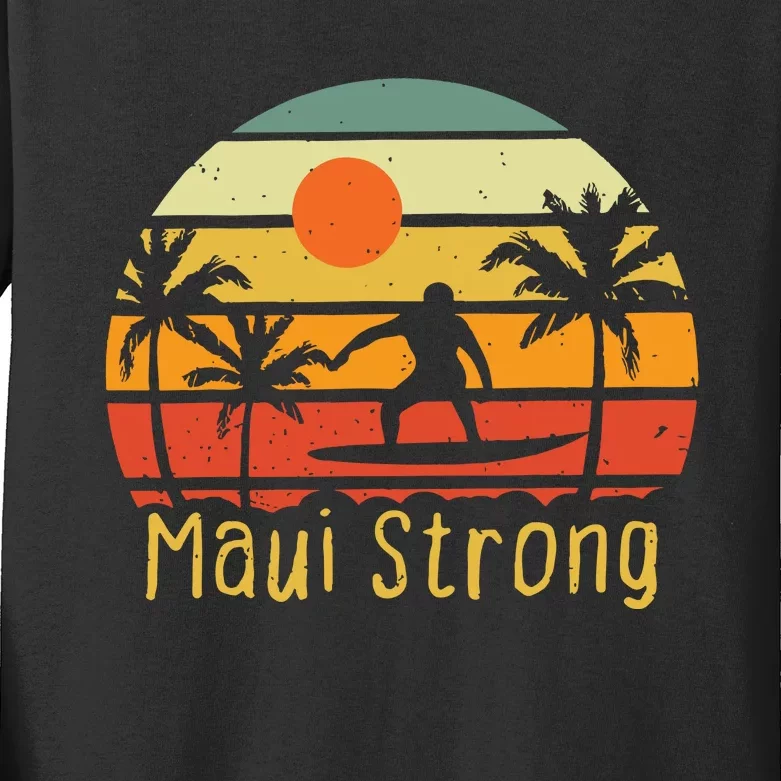 Maui Strong Lahaina Banyan Tree Hawaii Kids Long Sleeve Shirt