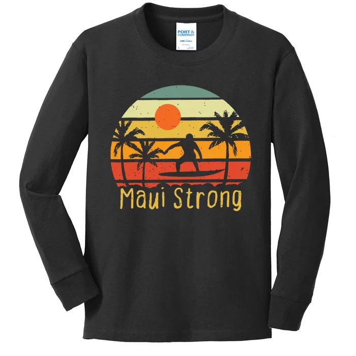 Maui Strong Lahaina Banyan Tree Hawaii Kids Long Sleeve Shirt