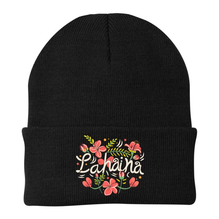 Maui Strong Lahaina Flower Knit Cap Winter Beanie