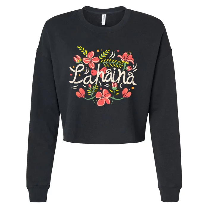 Maui Strong Lahaina Flower Cropped Pullover Crew