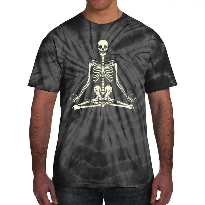 Meditating Skeleton Lotus Yoga Zen Balance Halloween Costume Tie-Dye T-Shirt