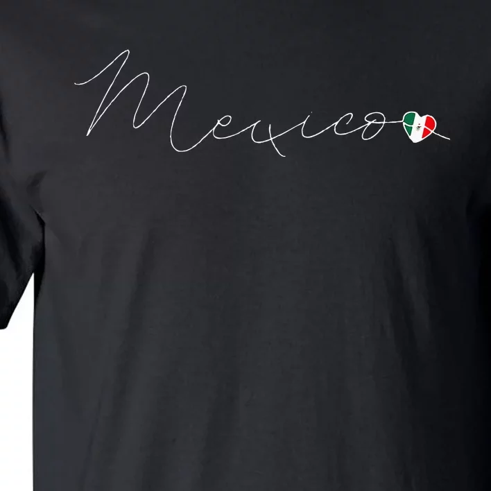 México Simple Love Mexican Flag Heart On Mexico Tall T-Shirt