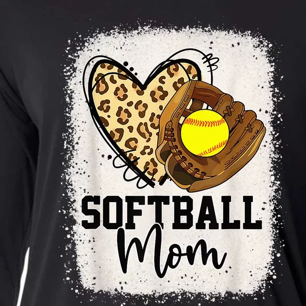 Mom Softball Leopard Softball Game Day Vibes Mothers Day Cooling Performance Long Sleeve Crew