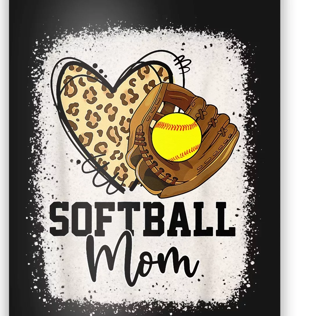 Mom Softball Leopard Softball Game Day Vibes Mothers Day Poster