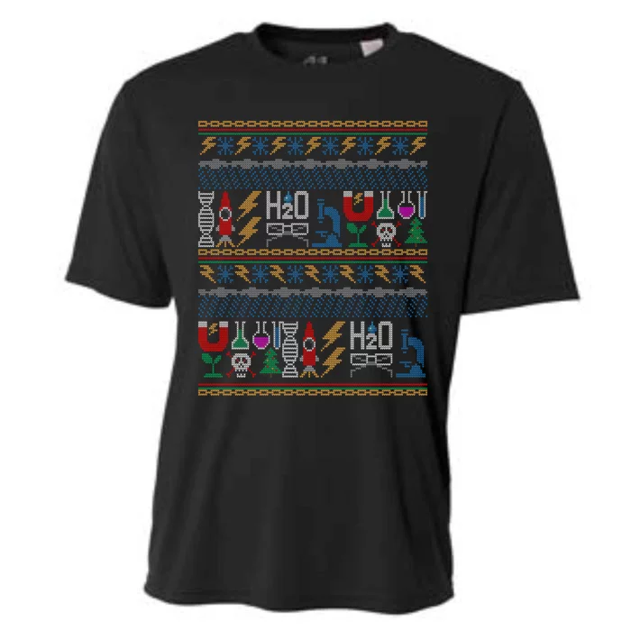 Merry Sciencemas Lab Scientist Ugly Christmas Sweater Gift Cooling Performance Crew T-Shirt