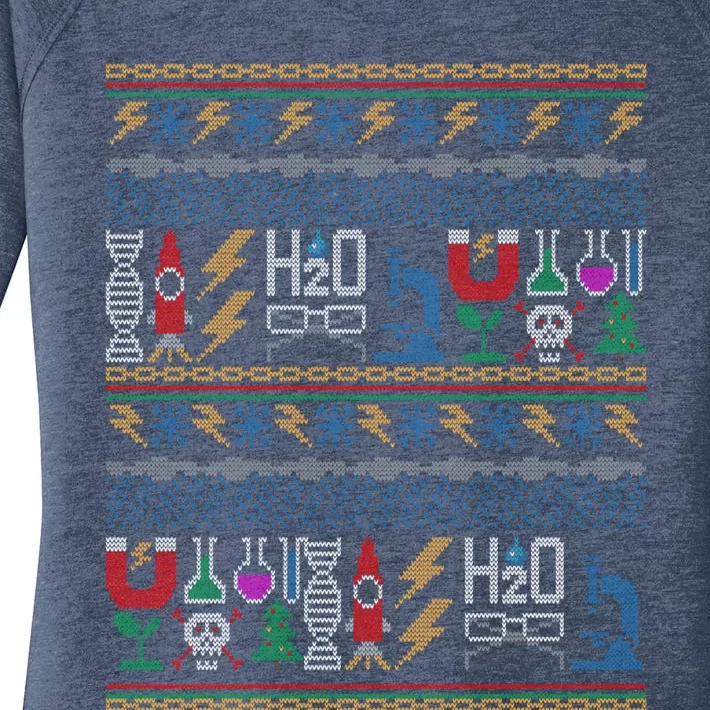 Merry Sciencemas Lab Scientist Ugly Christmas Sweater Gift Women's Perfect Tri Tunic Long Sleeve Shirt