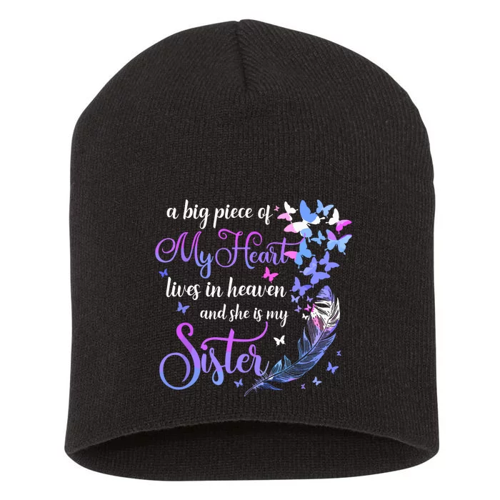 My Sister Lives In Heaven Memorial Quotes Brother Sis Short Acrylic Beanie