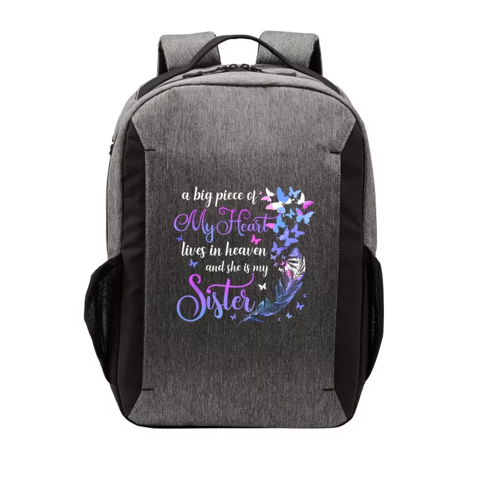 My Sister Lives In Heaven Memorial Quotes Brother Sis Vector Backpack