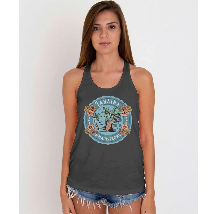 Maui Strong Lahaina Support Lahaina Hawaii Women's Knotted Racerback Tank