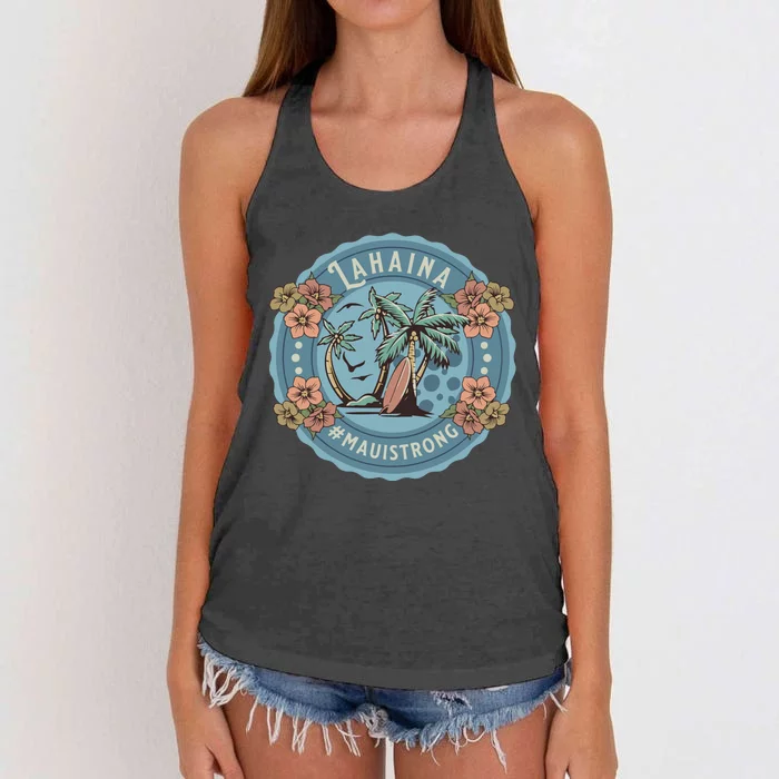 Maui Strong Lahaina Support Lahaina Hawaii Women's Knotted Racerback Tank